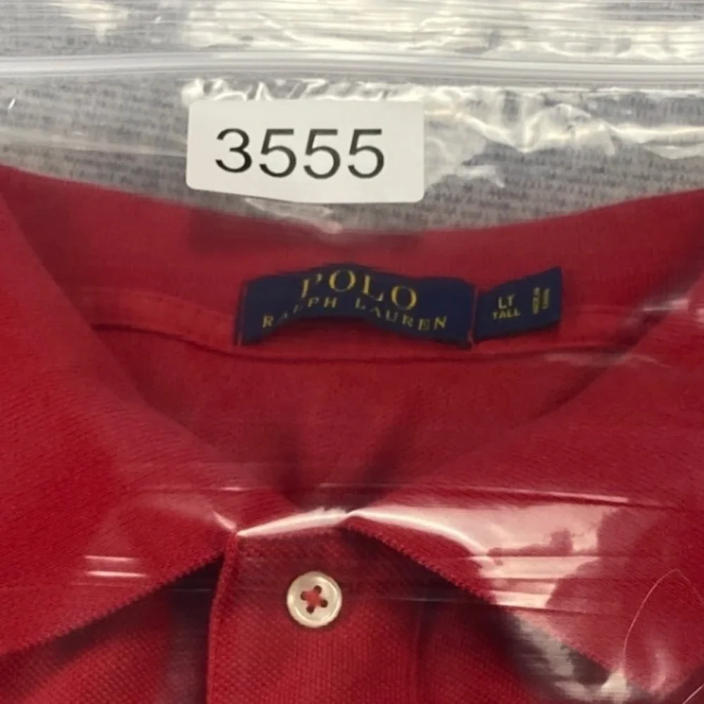 Polo Ralph Lauren Mens LT Tall Red Short Sleeve Pique Cotton Polo Shirt Pony - Picture 11 of 11
